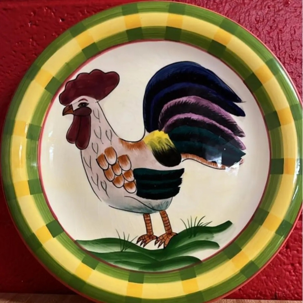 Colorful Rooster Decorative Plate